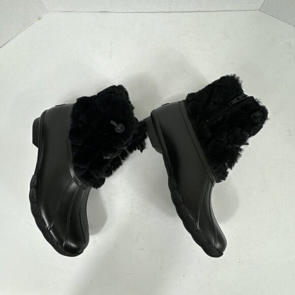 Sperry Saltwater Quilted Faux Fur Boot Women's 6.5 Black NWOB + Rubber Scuffs - Picture 10 of 14
